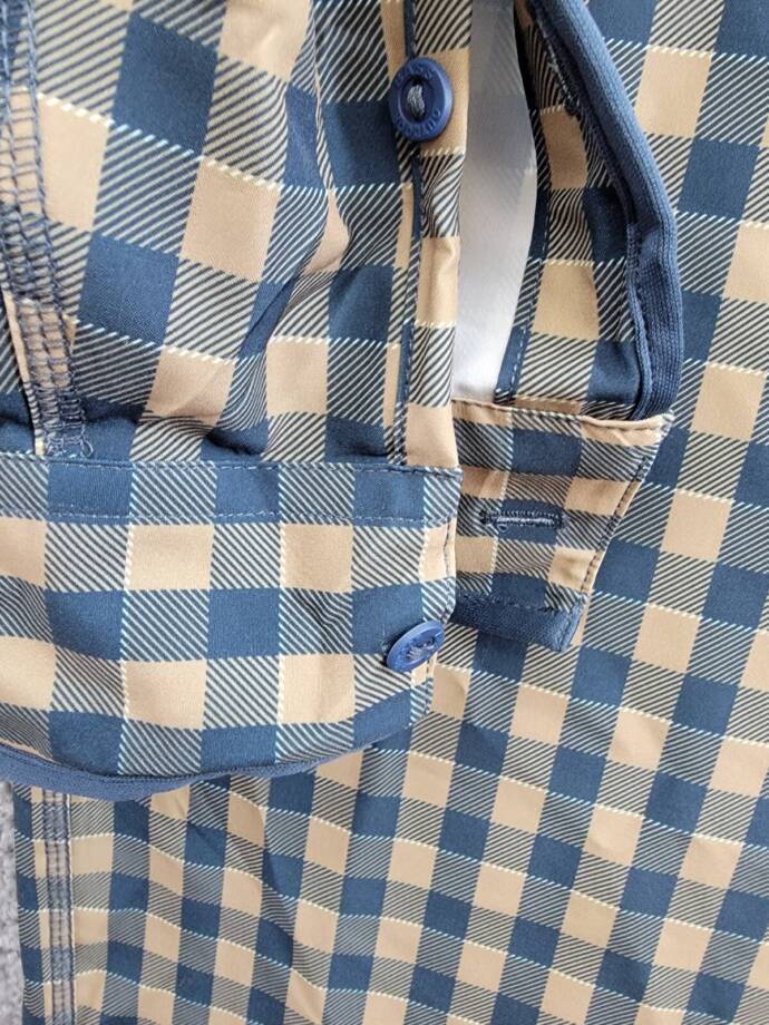 Bass Outdoor Cool Plaid Long-Sleeve Shirt Men's L Kelp Small Buffalo Collared