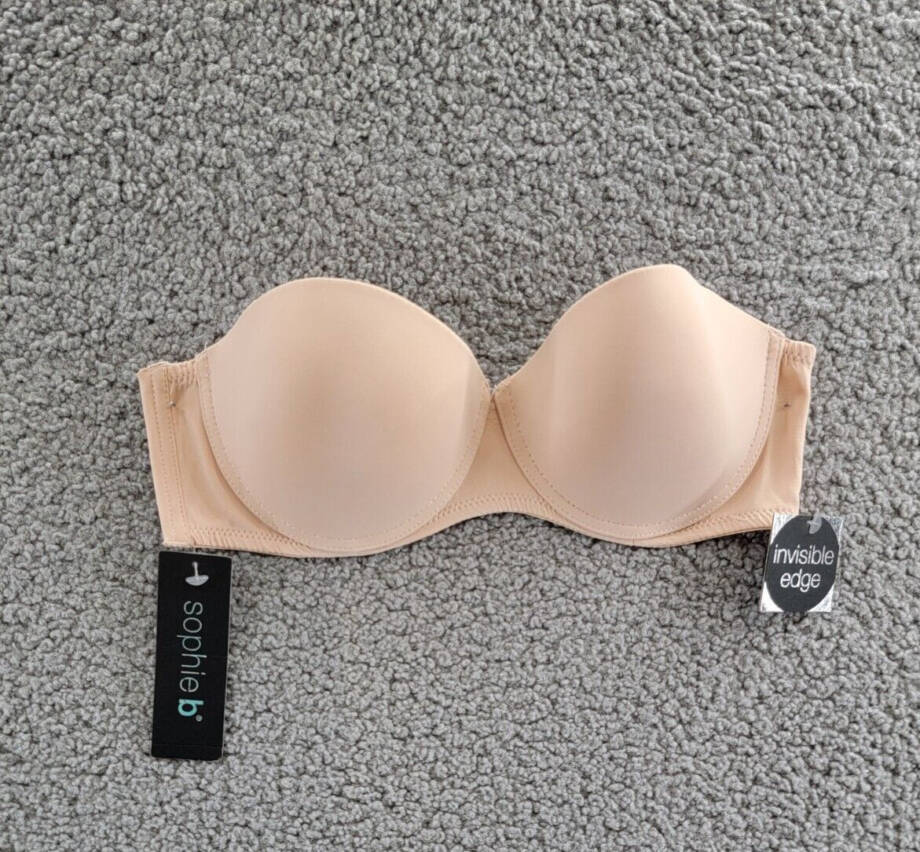 Sophie B. Strapless Underwired Bra Women's 34B Nude Solid Hook & Eye Closure