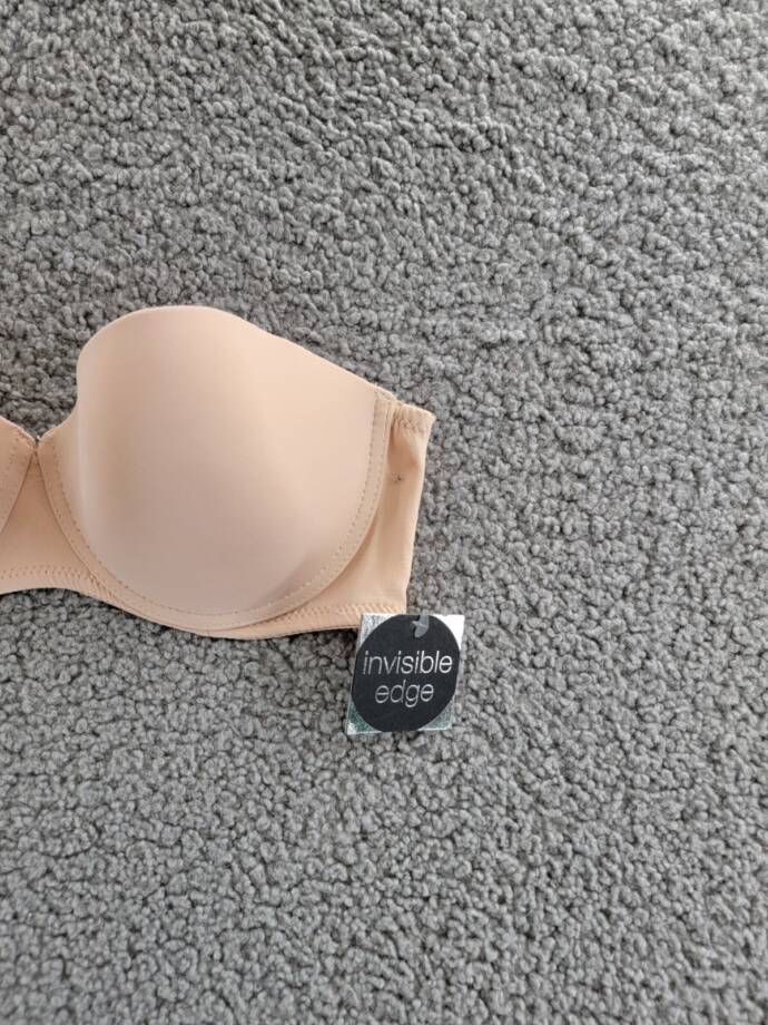 Sophie B. Strapless Underwired Bra Women's 34B Nude Solid Hook & Eye Closure