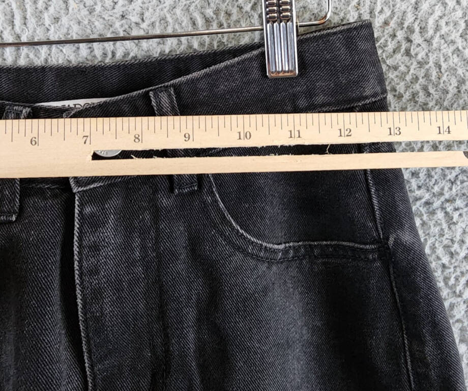 MADONNA & CO. Mini Denim Skirt Women's S Black Faded Zip Fly & Button Closure