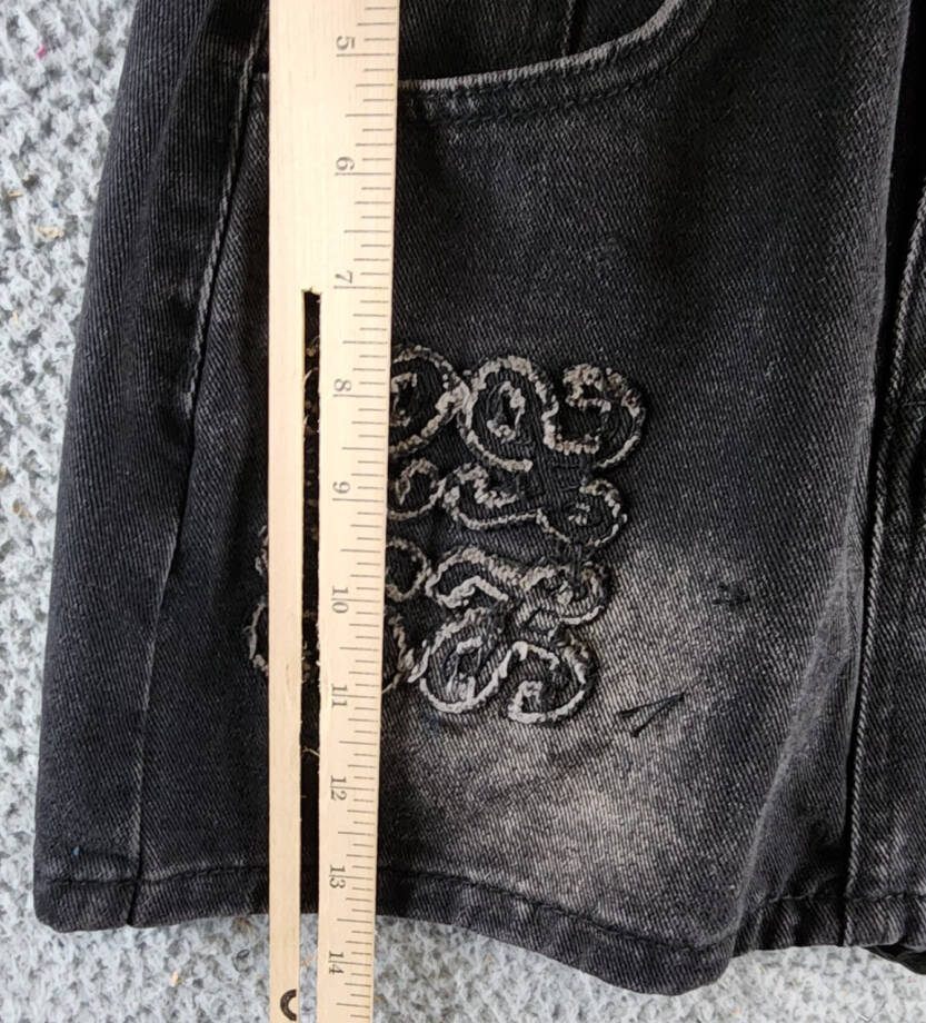MADONNA & CO. Mini Denim Skirt Women's S Black Faded Zip Fly & Button Closure