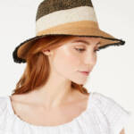 INC International Concepts Striped Fitted Straw Hat Women's One Size Multicolor