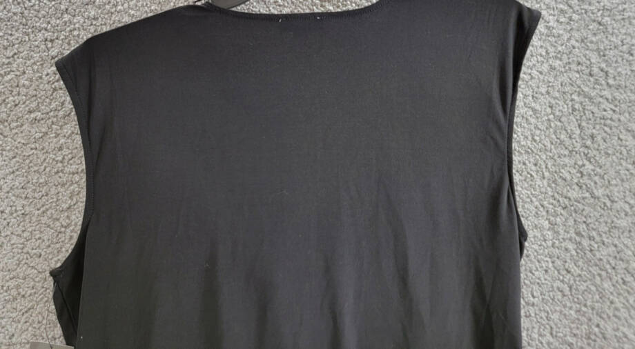 VINCE CAMUTO Draped Crossover Top Women's XL Black Solid Sleeveless Pullover
