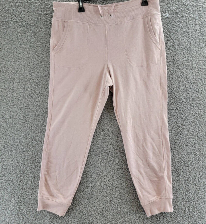 Calvin Klein Performance French Terry Jogger Pants Women's XL Light Pink Pull On