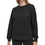 Calvin Klein Oversized Logo Crewneck Sweatshirt Women's M Black Pullover L/S