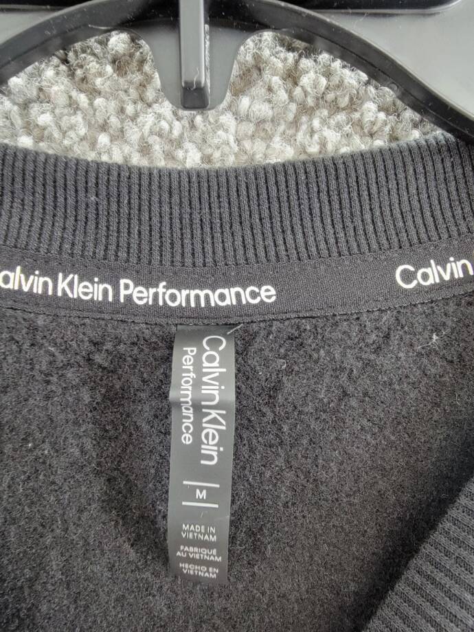 Calvin Klein Oversized Logo Crewneck Sweatshirt Women's M Black Pullover L/S