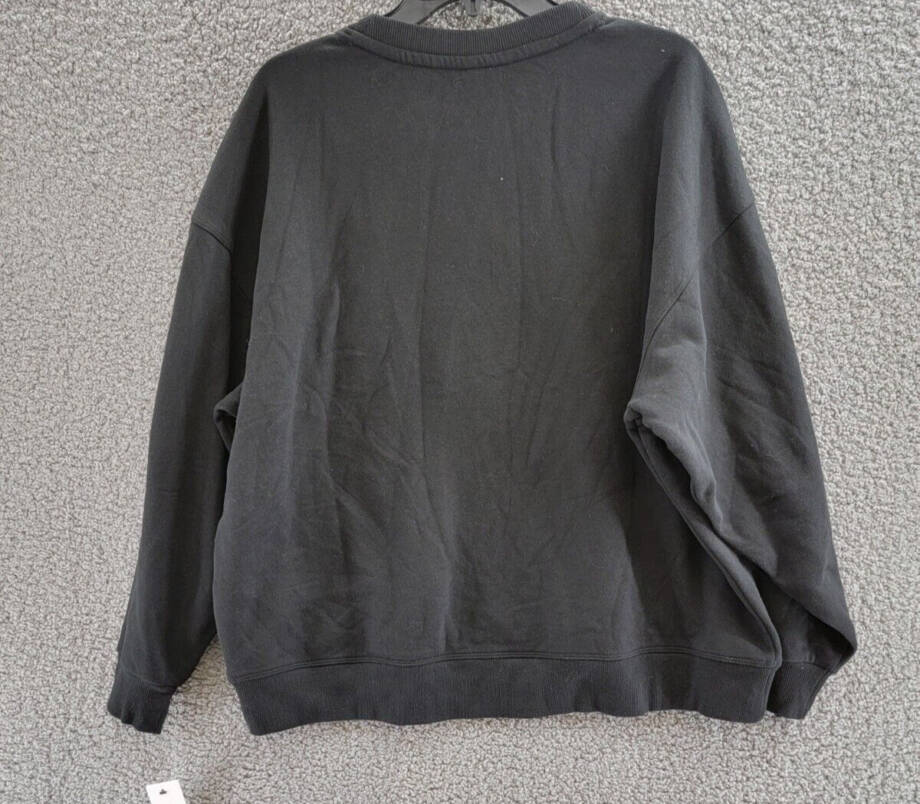 Calvin Klein Oversized Logo Crewneck Sweatshirt Women's M Black Pullover L/S