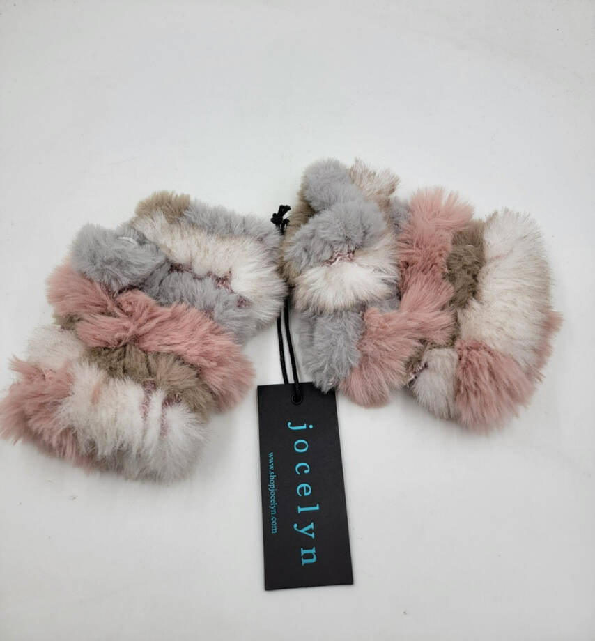 Jocelyn Faux Fur Mandy Fingerless Mittens Women's One Size Pastel Multi