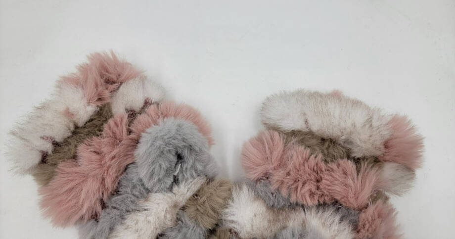 Jocelyn Faux Fur Mandy Fingerless Mittens Women's One Size Pastel Multi