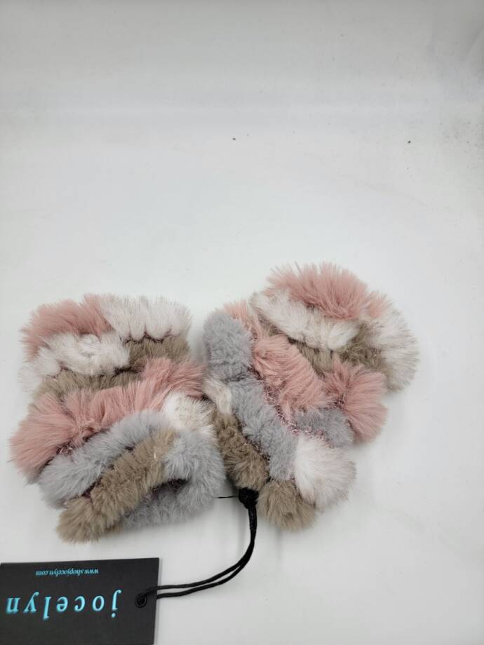Jocelyn Faux Fur Mandy Fingerless Mittens Women's One Size Pastel Multi