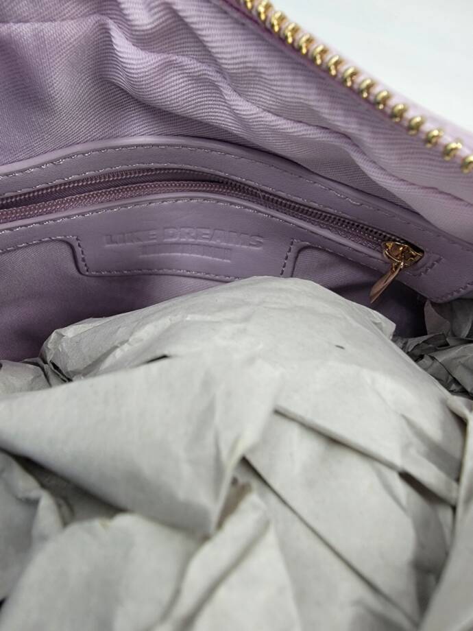 Like Dreams Top Handle Bag Women's Lilac Solid Inner Pockets Zip Closure