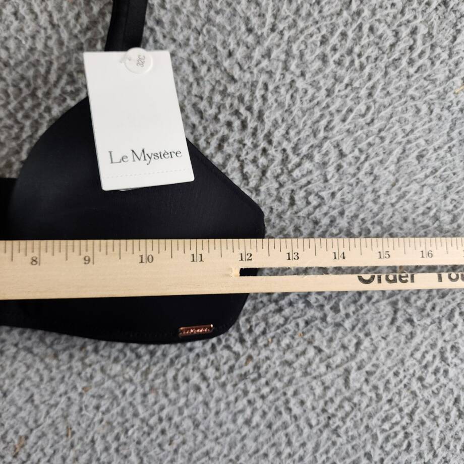 Le Mystère Sheer Seduction Wireless Bra Women's 32C Black Hook & Eye Closure