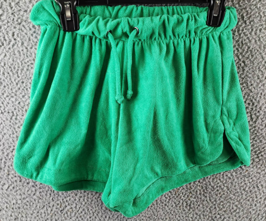 Elan Elastic Waistband Swim Cover Up Shorts Women's S Green Bright Solid Pull On