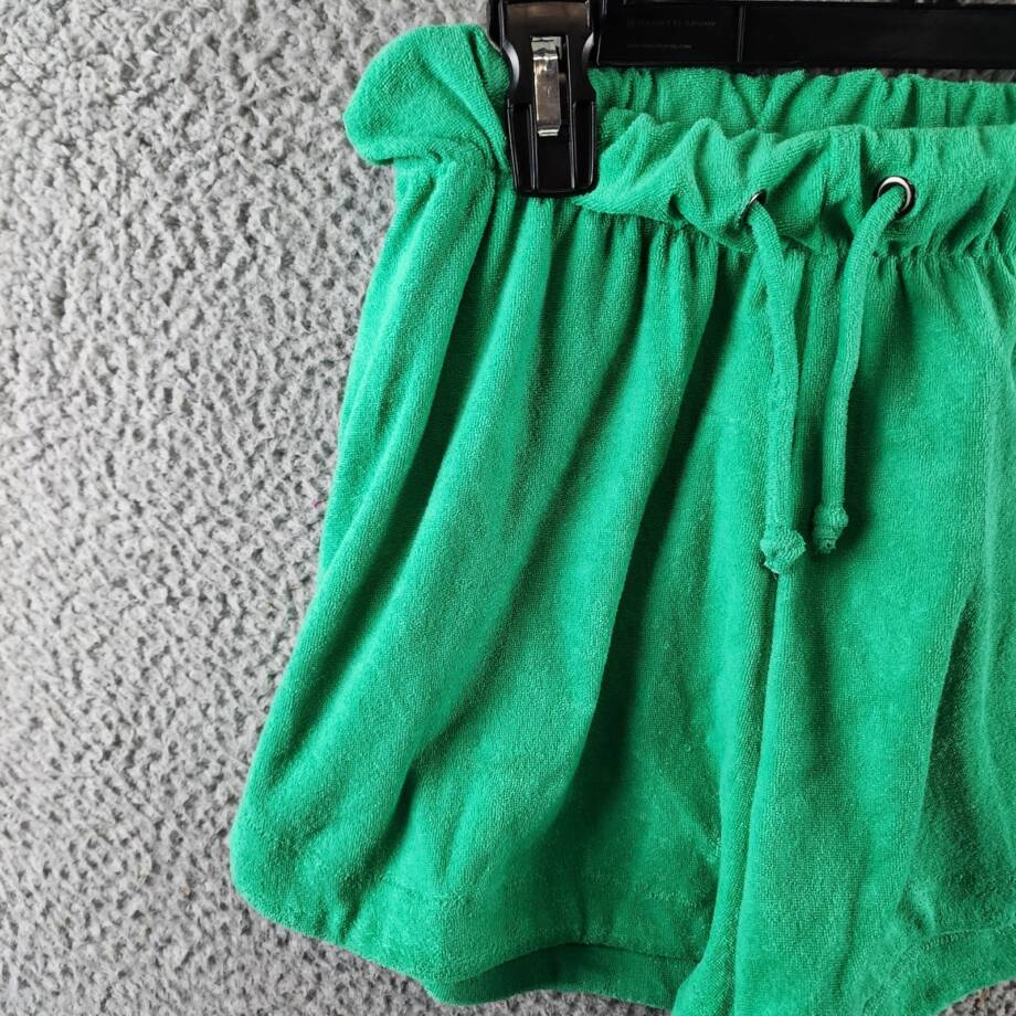 Elan Elastic Waistband Swim Cover Up Shorts Women's S Green Bright Solid Pull On