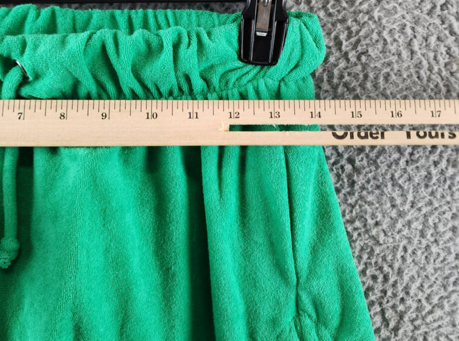 Elan Elastic Waistband Swim Cover Up Shorts Women's S Green Bright Solid Pull On