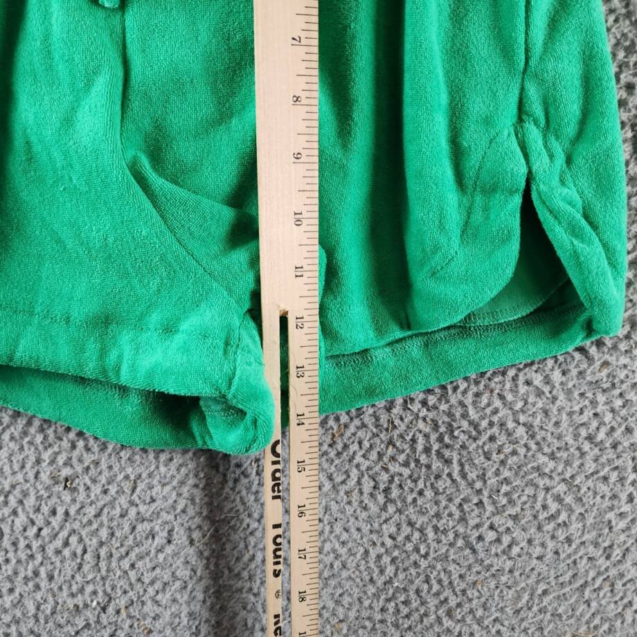 Elan Elastic Waistband Swim Cover Up Shorts Women's S Green Bright Solid Pull On