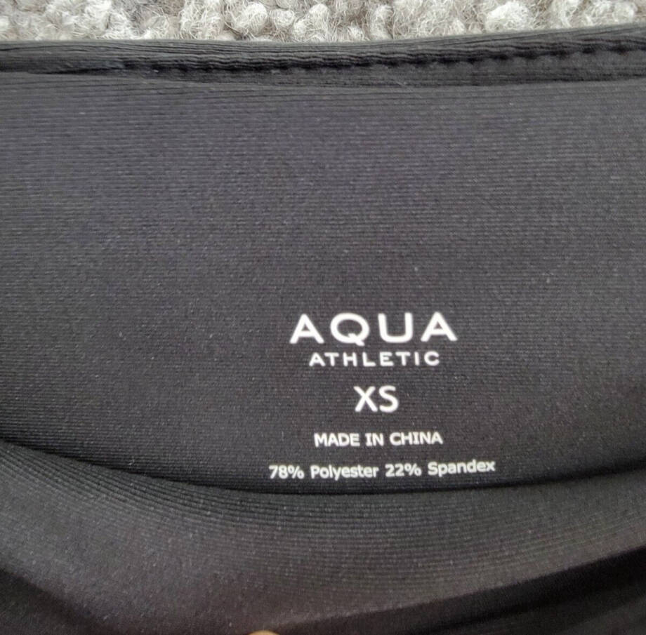 AQUA Athletic Foil Star High Rise Ankle Leggings Women's XS Black Elastic Waist