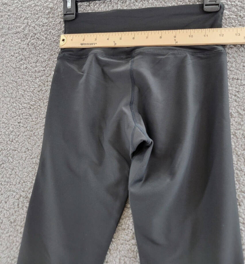 AQUA Athletic Foil Star High Rise Ankle Leggings Women's XS Black Elastic Waist