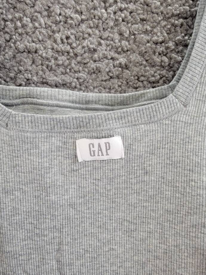 Gap GapBody Logo Comfort Thong Bodysuit Women's S Heather Gray Removable Cups
