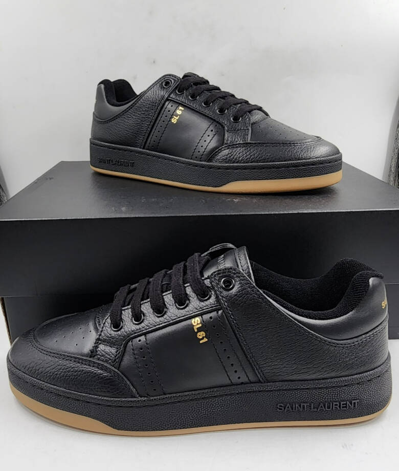 Saint Laurent SL/61 Low Top Sneakers Men's 42.5/9.5US Black Round Toe Lace Up