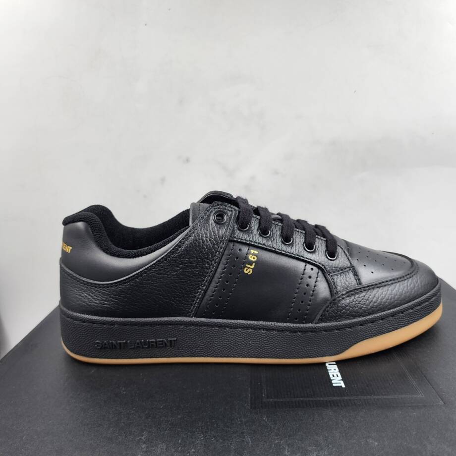 Saint Laurent SL/61 Low Top Sneakers Men's 42.5/9.5US Black Round Toe Lace Up