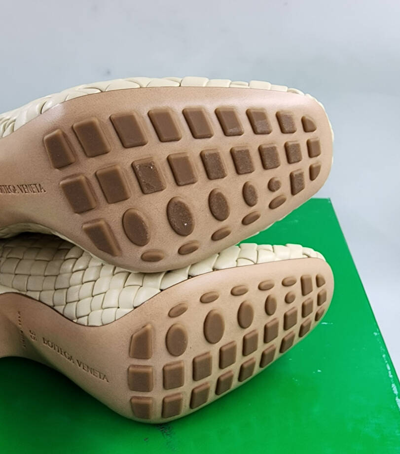 Bottega Veneta Canalazzo Woven Booties Women's 35/5US Butter Square Toe Pull On
