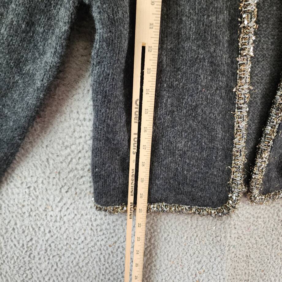 Rag & Bone Davies Wool Blend Cardigan Women's S Charcoal Contrast Trim L/S