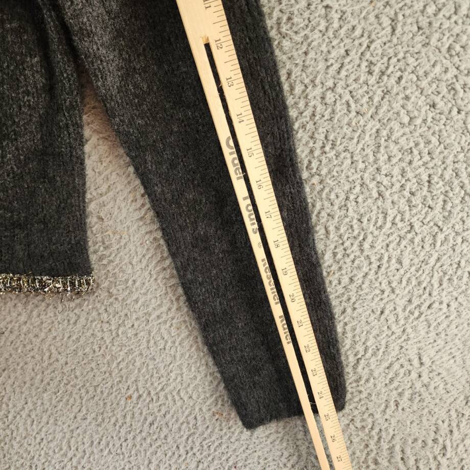 Rag & Bone Davies Wool Blend Cardigan Women's S Charcoal Contrast Trim L/S