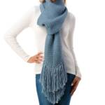 Marcus Adler Ultra Soft Fringe-Trim Winter Scarf Women's One Size Blue