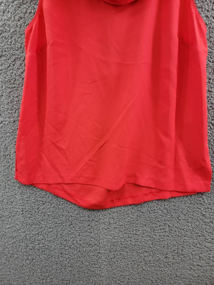 Vince Camuto Sleeveless Cowl Neck Top Women's S Tulip Red Keyhole Back Pullover