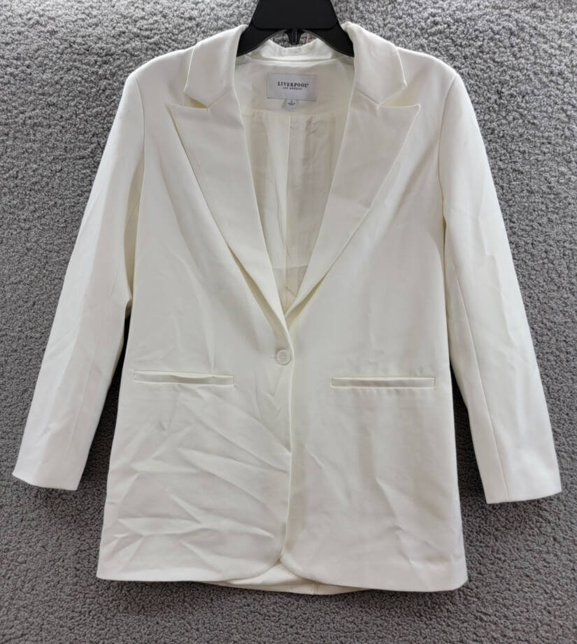 Liverpool Los Angeles Button Front Oversized Front Blazer Womens Small Porcelain
