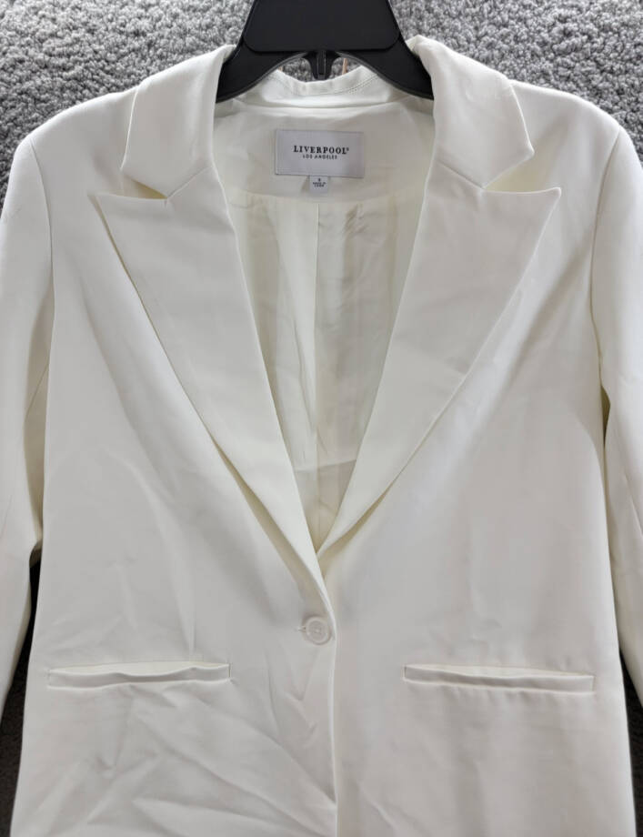 Liverpool Los Angeles Button Front Oversized Front Blazer Womens Small Porcelain