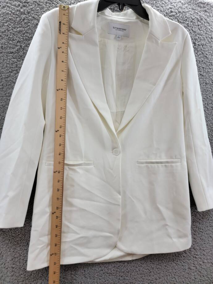 Liverpool Los Angeles Button Front Oversized Front Blazer Womens Small Porcelain