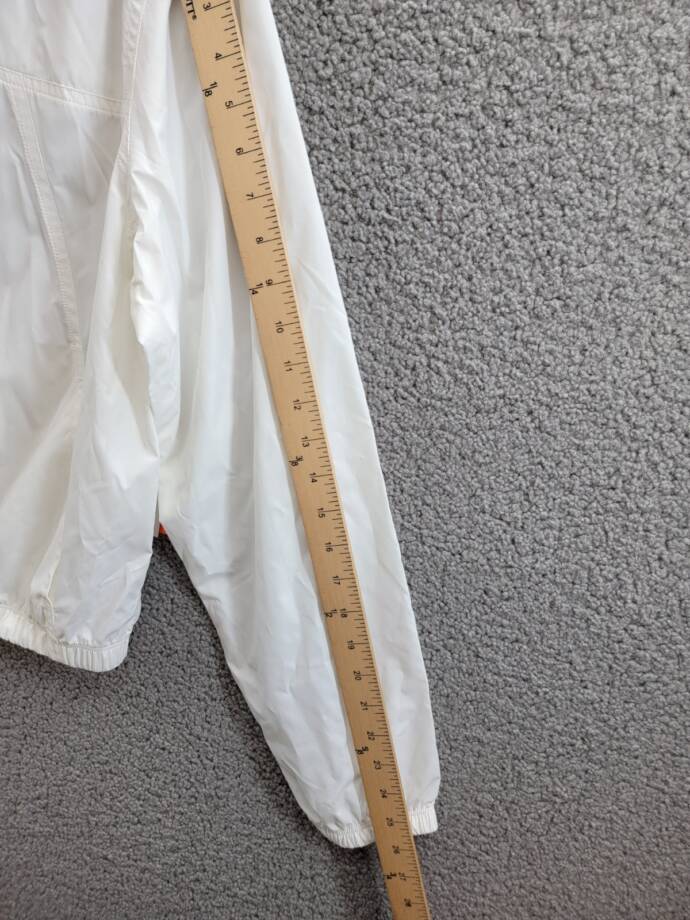 AQUA Athletic Cropped Windbreaker Jacket Women's Large White Front Zip Closure
