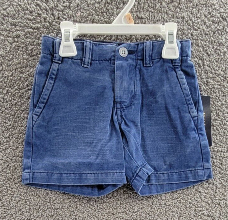 Polo Ralph Lauren Cotton Twill Short Toddler Boy's 2 Old Royal Zip Closure