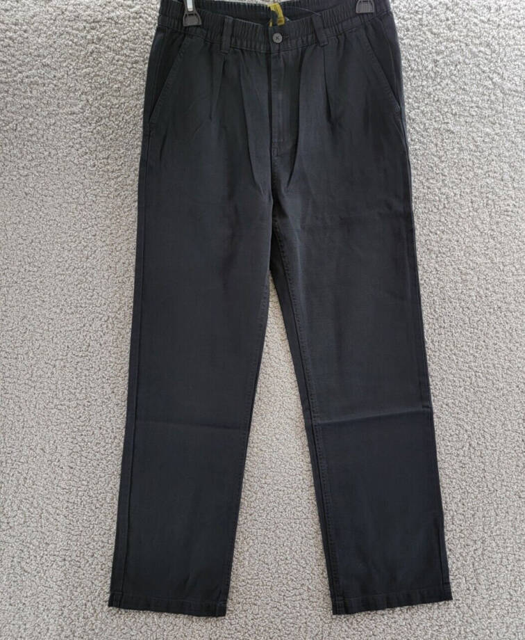 Polo Ralph Lauren Cropped Twill Pants Boys' 16 Black Pockets Button Zip Closure