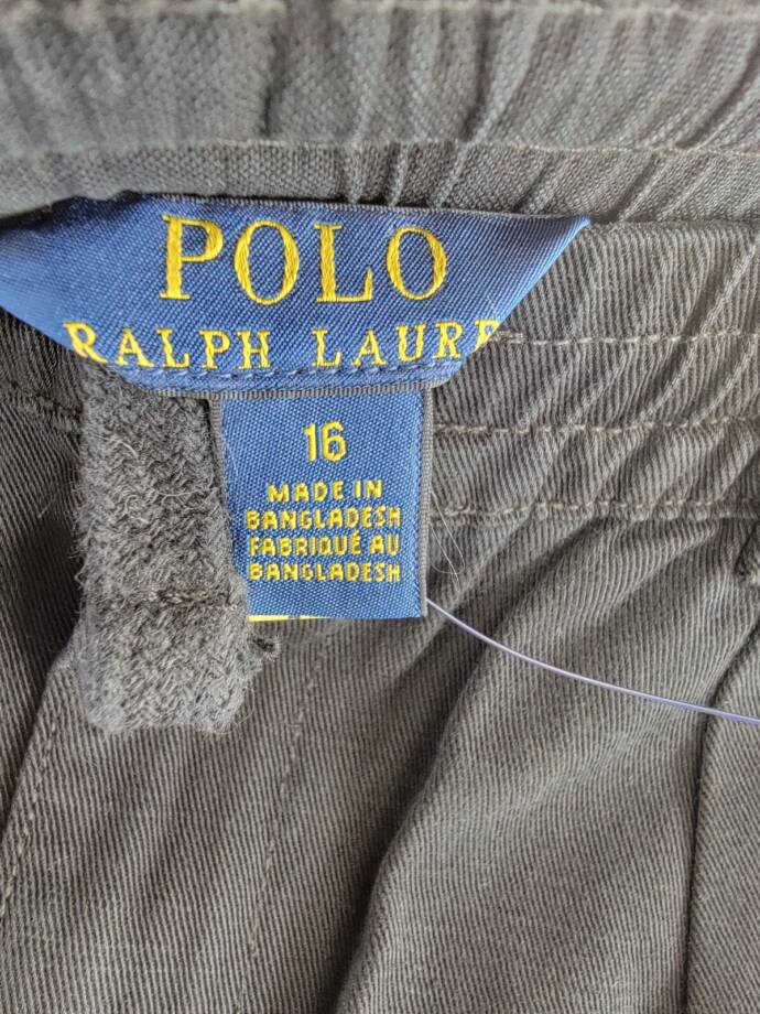 Polo Ralph Lauren Cropped Twill Pants Boys' 16 Black Pockets Button Zip Closure
