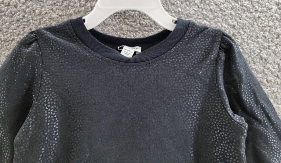 Splendid Gunmetal Hearts Top & Pants Baby Girls 18-24 Months Black Crew Neck