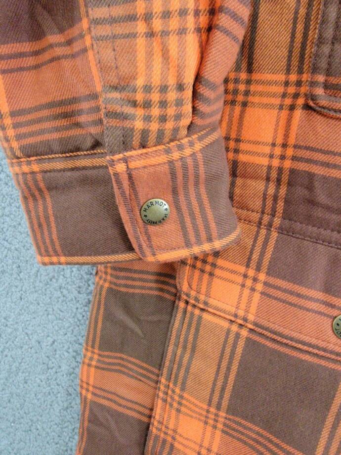Marmot Ridgefield Plaid Fleece-Lined Flannel Shirt Jacket Men's XL Chocolate