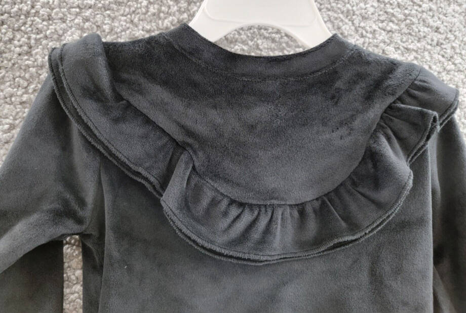 Splendid Velour Ruffle Sweatsuit 2-Piece Set Baby Girls 3-6M Black Fleece Lined
