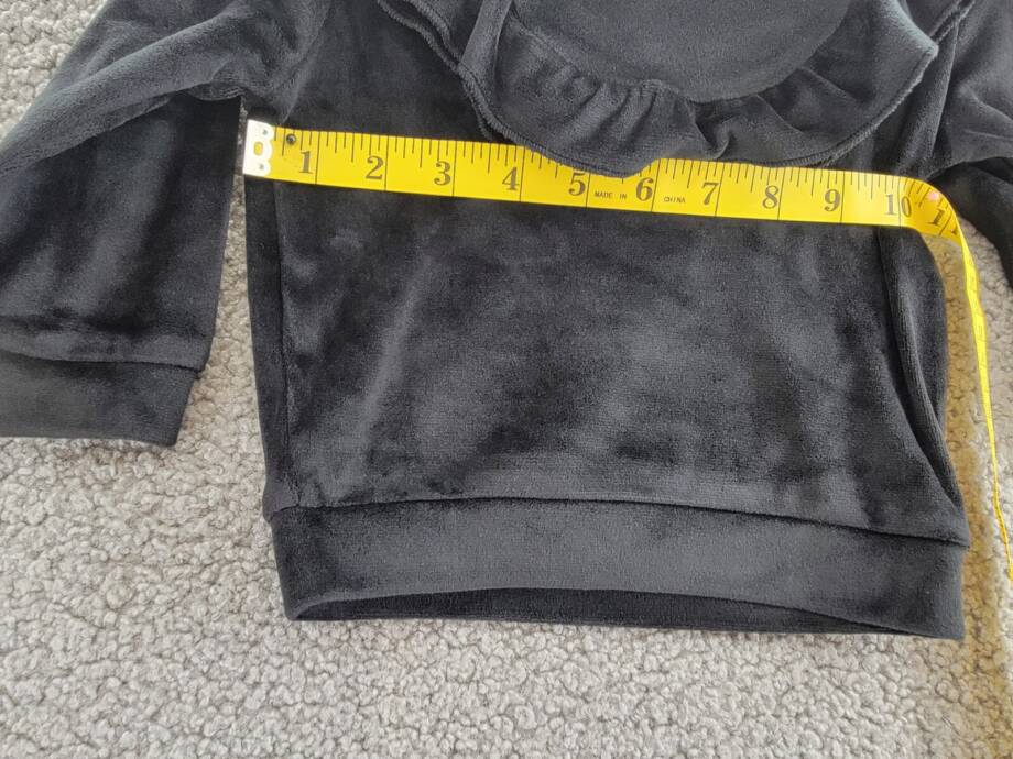 Splendid Velour Ruffle Sweatsuit 2-Piece Set Baby Girls 3-6M Black Fleece Lined