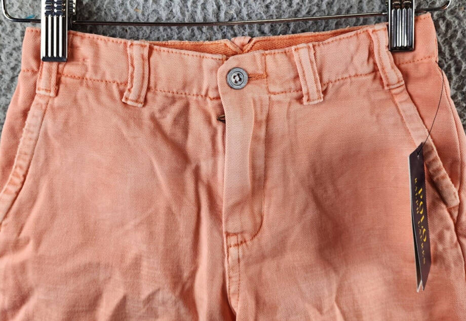 Polo Ralph Lauren Chino Shorts Boy's 7 Coral Solid Elasticized Waist Button Zip~