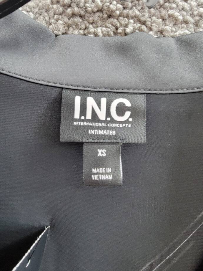 I.N.C. International Concepts 2-Pc. Stretch Satin Pajamas Women's XS Black