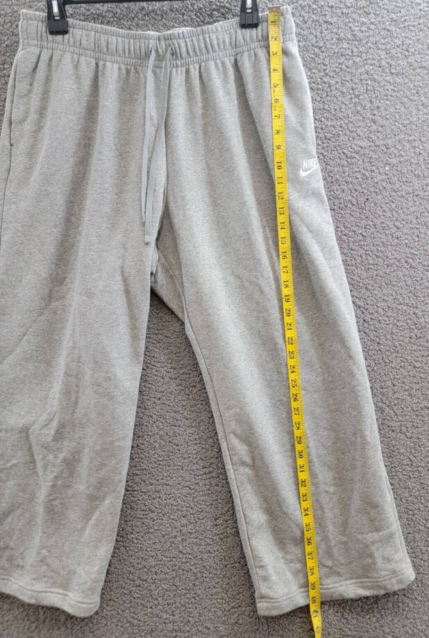 Nike Plus Size Fleece Mid-Rise Wide-Leg Sweatpants Women's 1X Dark Grey Heather~