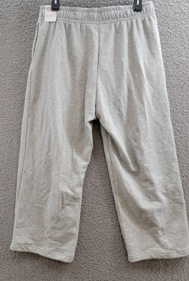 Nike Plus Size Fleece Mid-Rise Wide-Leg Sweatpants Women's 1X Dark Grey Heather~