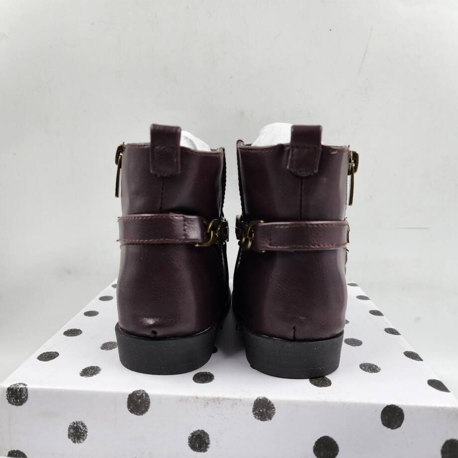 Nine West Lil Amara Bootie Toddler Girls 9M Brown Almond Toe Side Zipper Closure
