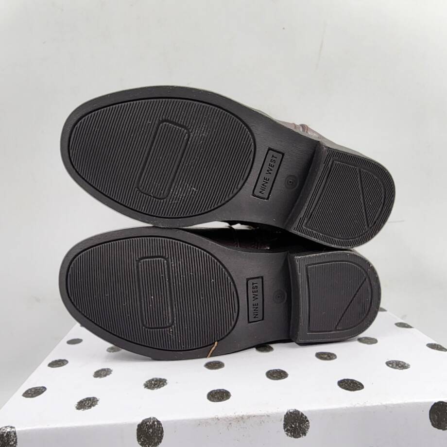 Nine West Lil Amara Bootie Toddler Girls 9M Brown Almond Toe Side Zipper Closure