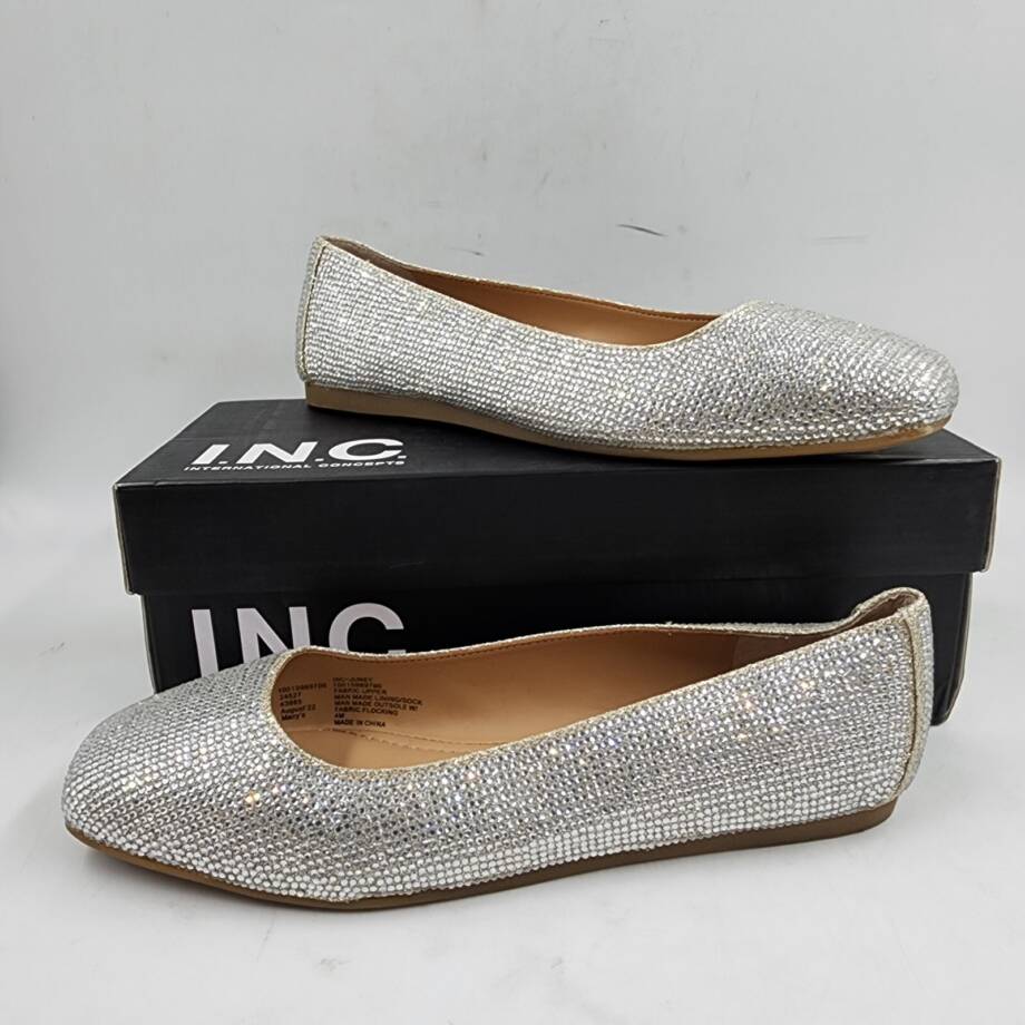INC International Concepts Juney Ballet Flats Big Girls 4M Champagne Embellished