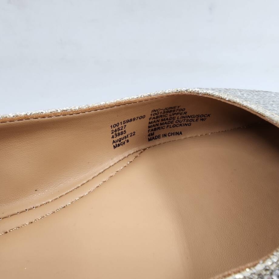 INC International Concepts Juney Ballet Flats Big Girls 4M Champagne Embellished
