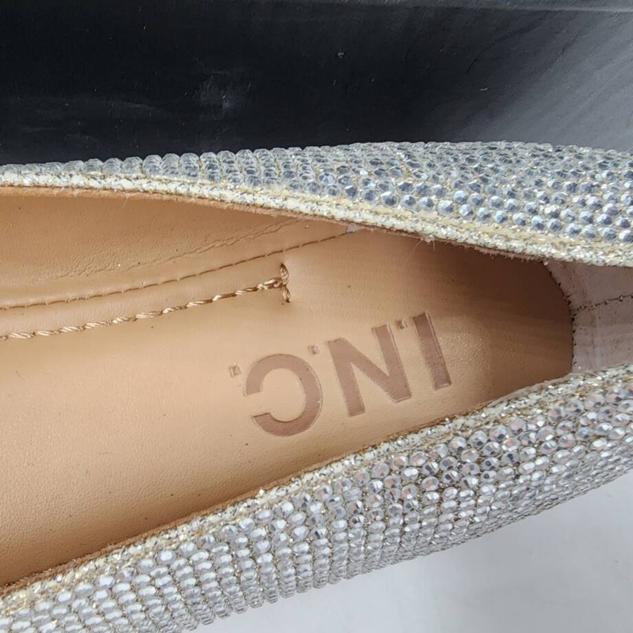 INC International Concepts Juney Ballet Flats Big Girls 4M Champagne Embellished